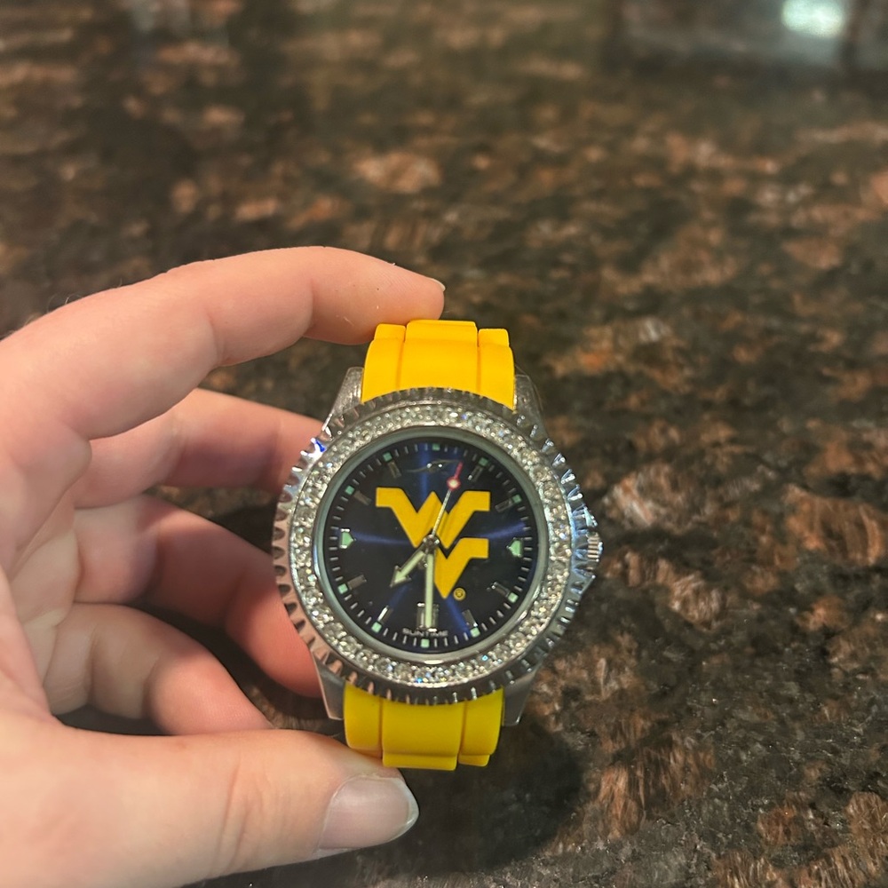 Unisex WVU watch with Silver Accents